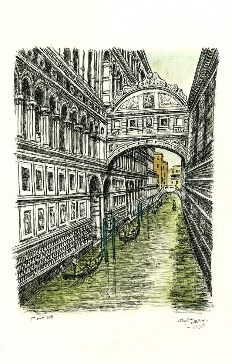 Prints of Bridge of Sighs in Venice Drawing