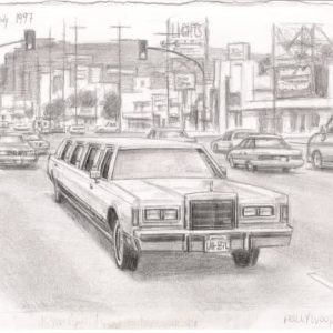 Drawing of Hollywood 97 - Skyline Art