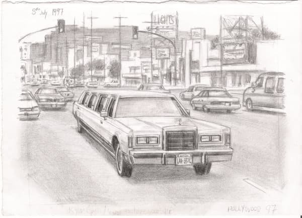 Drawing of Hollywood 97 - Skyline Art