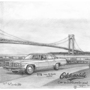 Prints of 1976 Oldsmobile Delta 88 Royale Sedan Drawing