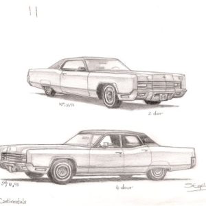 Drawing of 1970 Lincoln Continental
