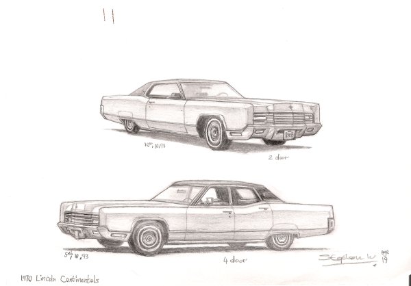 Drawing of 1970 Lincoln Continental