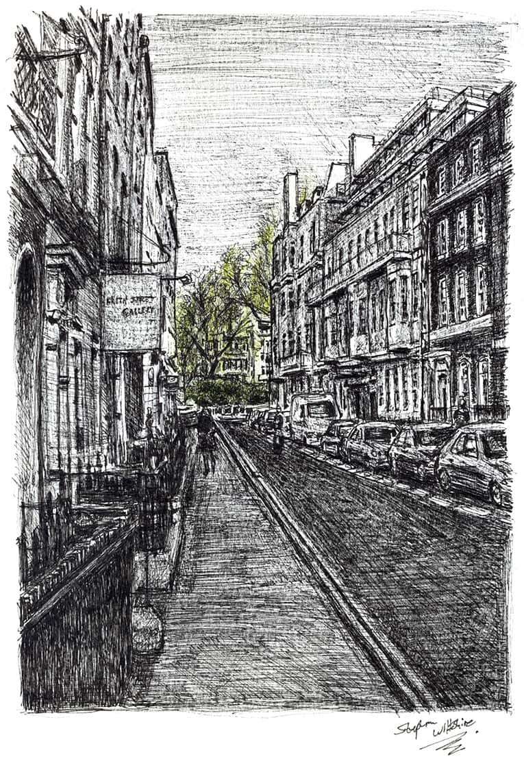 Drawing of Frith Street, Soho - Urban Artworks