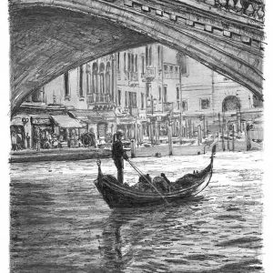 Prints of Gondola in the shade Drawing