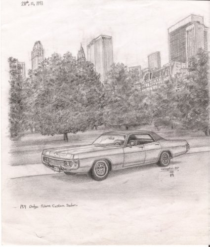 Drawing of 1971 Dodge Polara Custom Sedan