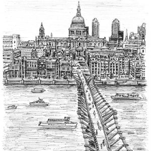 Drawing of Millennium Bridge - City Skylines