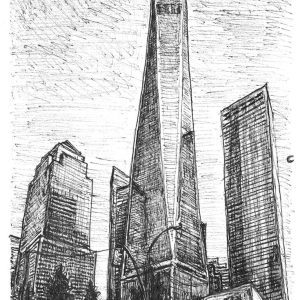 Drawing of Freedom Tower, New York City