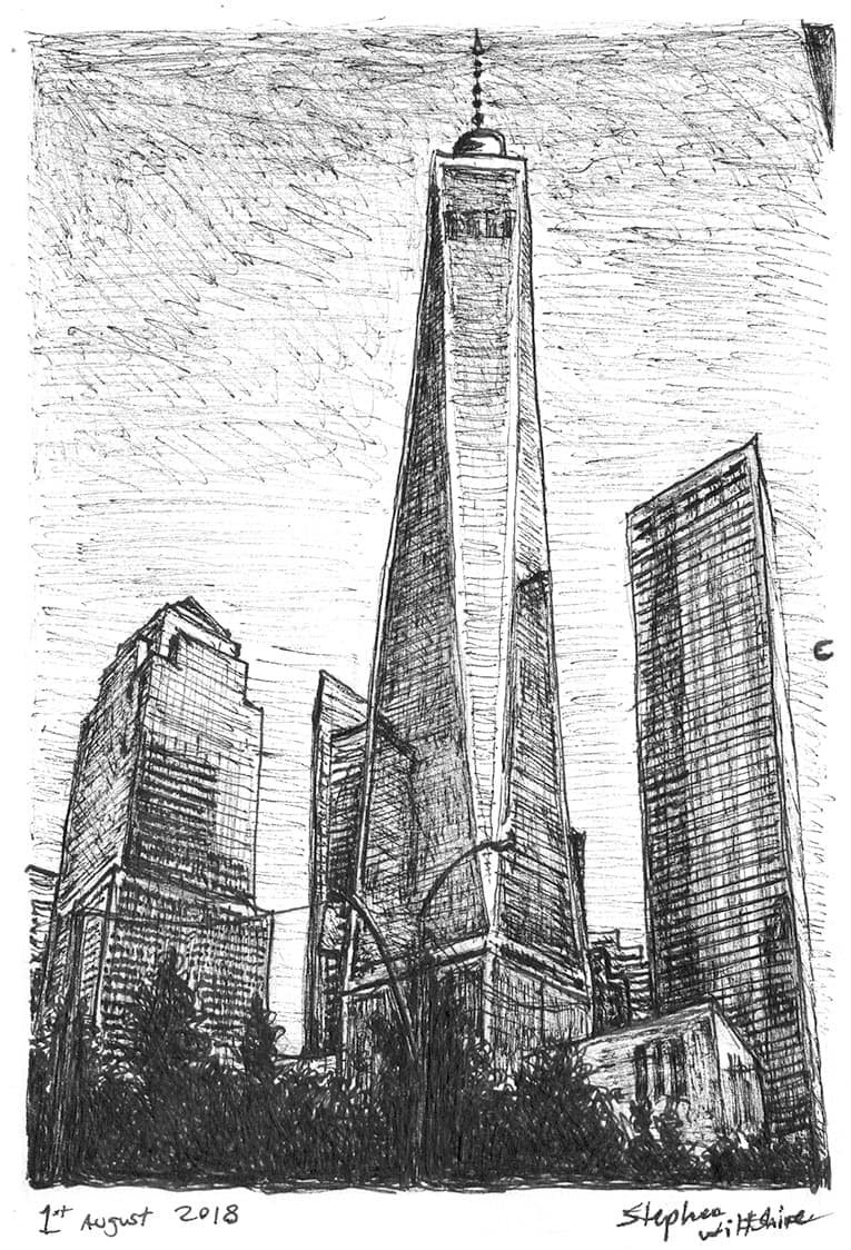 Drawing of Freedom Tower, New York City