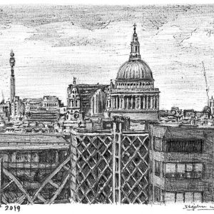 of View of St Pauls Cathedral from the Monument