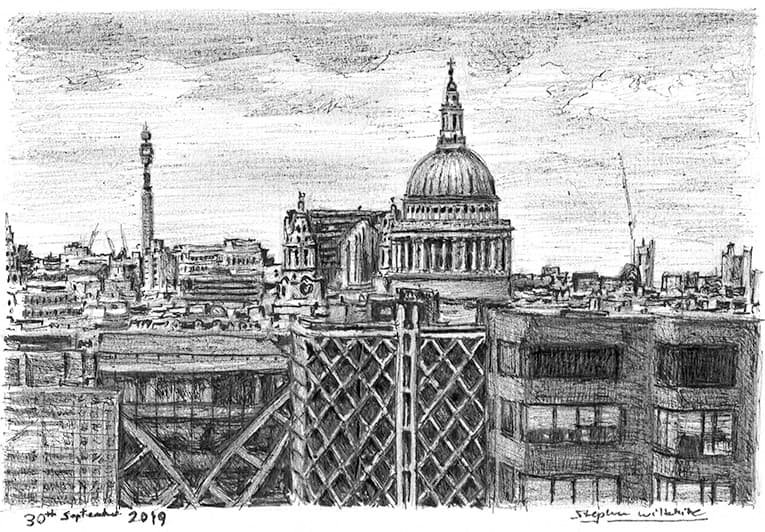 of View of St Pauls Cathedral from the Monument