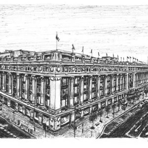 Prints of Selfridges, Oxford Street, London Drawing