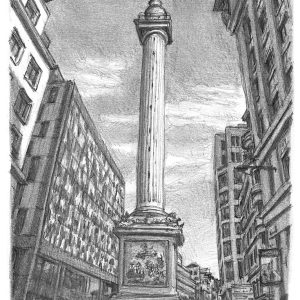 Drawing of The Monument, London