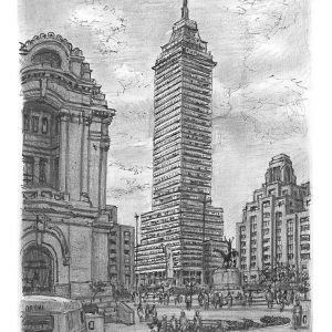 Prints of Torre Latinoamericana, Mexico City Drawing