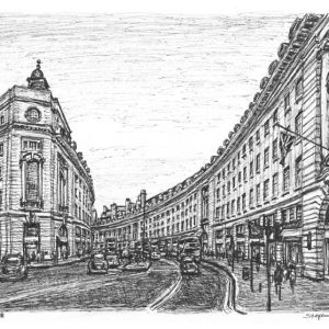 Drawing of Regent Street, London