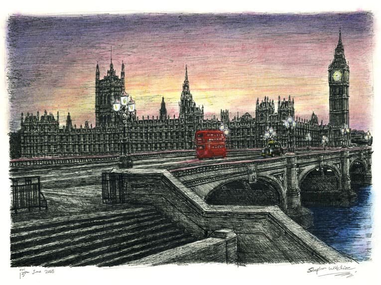 Limited Edition prints Houses of Parliament in the evening