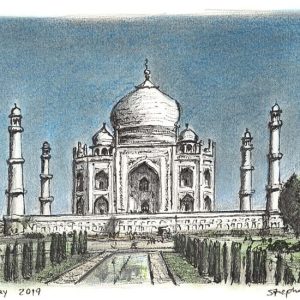 Prints of Taj Mahal Drawing - Skyline Sketches