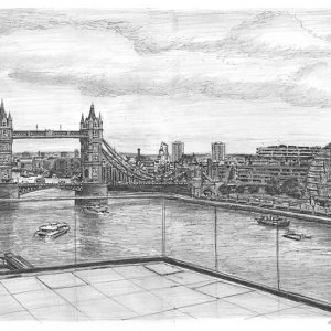 Prints of View of Tower Bridge from Landmark Place