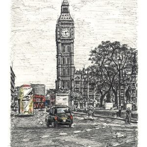 Drawing of Big Ben - Urban Artworks
