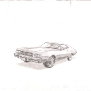 Drawing of 1973 Ford Gran Torino Sports Coupe