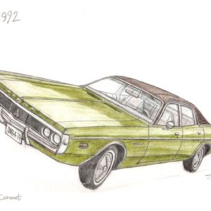 Drawing of Dodge Coronet - Urban Artworks