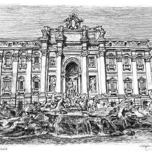 Prints of Trevi Fountain, Rome Drawing