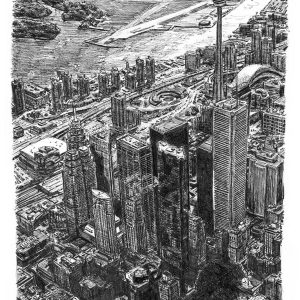 Prints of Toronto Skyline Drawing - Architectural Art