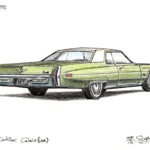 Prints of 1972 Cadillac Calais Drawing