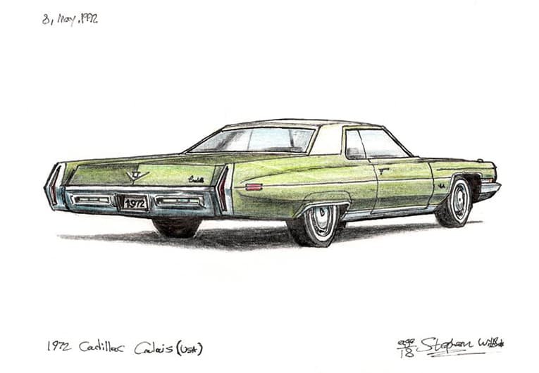 Prints of 1972 Cadillac Calais Drawing