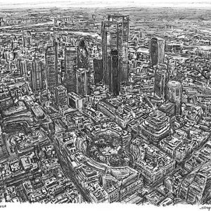 Prints of Aerial view of City of London