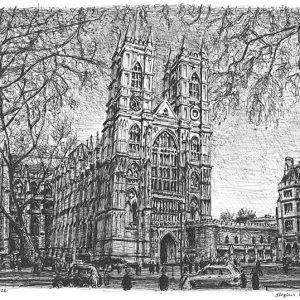 Drawing of Westminster Abbey, London
