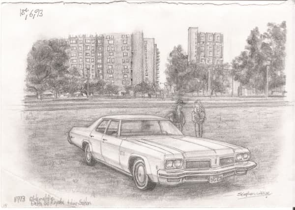 Drawing of 1973 Oldmobile Delta 88 Royale