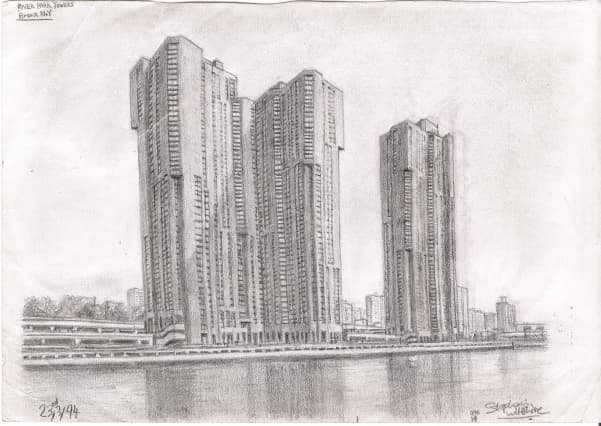 Drawing of River Park Towers - Bronx NY