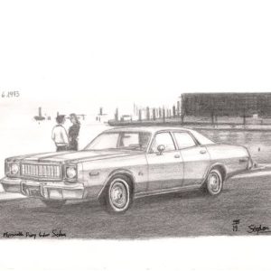 Drawing of 1976 Plymouth Fury 4 door Sedan