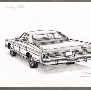Drawing of 1975 Chevy Impala Sedan