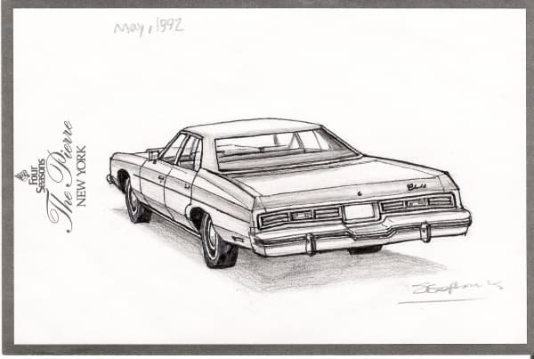 Drawing of 1975 Chevy Impala Sedan