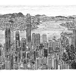 Prints of Hong Kong Skyline 2010 Drawing