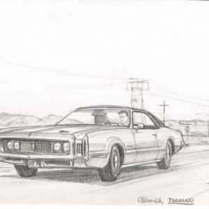 Drawing of Oldsmobile Toronado