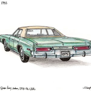 Prints of 1975 Plymouth Gran Fury Sedan Drawing