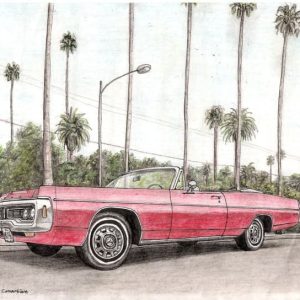 Prints of 1970 Dodge Polara Convertible Drawing