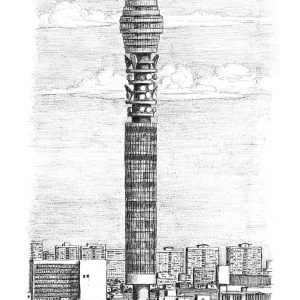 Prints of BT Tower London Drawing - Sketches of London