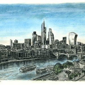 Frame the Original London 2012 Drawing by Stephen Wiltshire