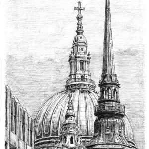 Drawing of The Dome of St Pauls Cathedral