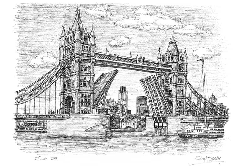 Prints of Tower Bridge Drawing - Contemporary Art