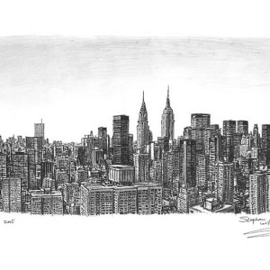Prints of Manhattan Skyline Drawing