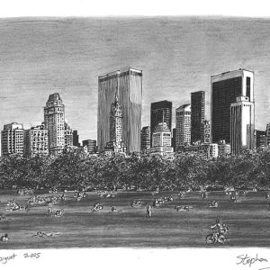 Drawing of Central Park - Skyline Art