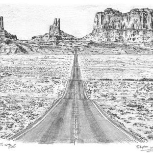 Prints of Grand Canyon Monument Valley Drawing