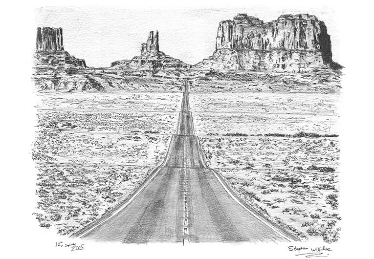 Prints of Grand Canyon Monument Valley Drawing
