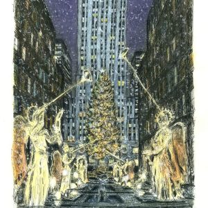 Prints of Rockefeller Center at Christmas Drawing