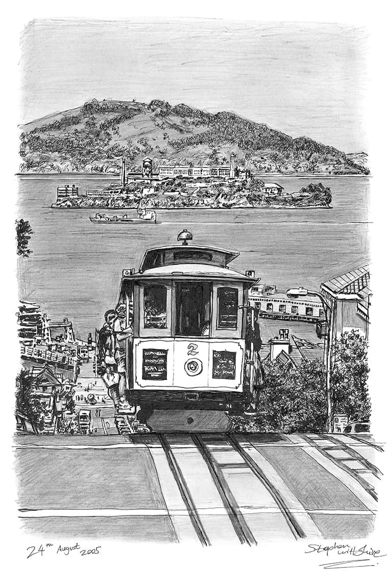 Prints of Cable car in San Francisco Drawing