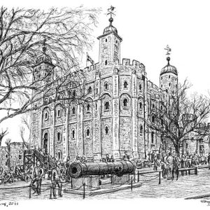 Prints of White Tower at Tower of London Drawing